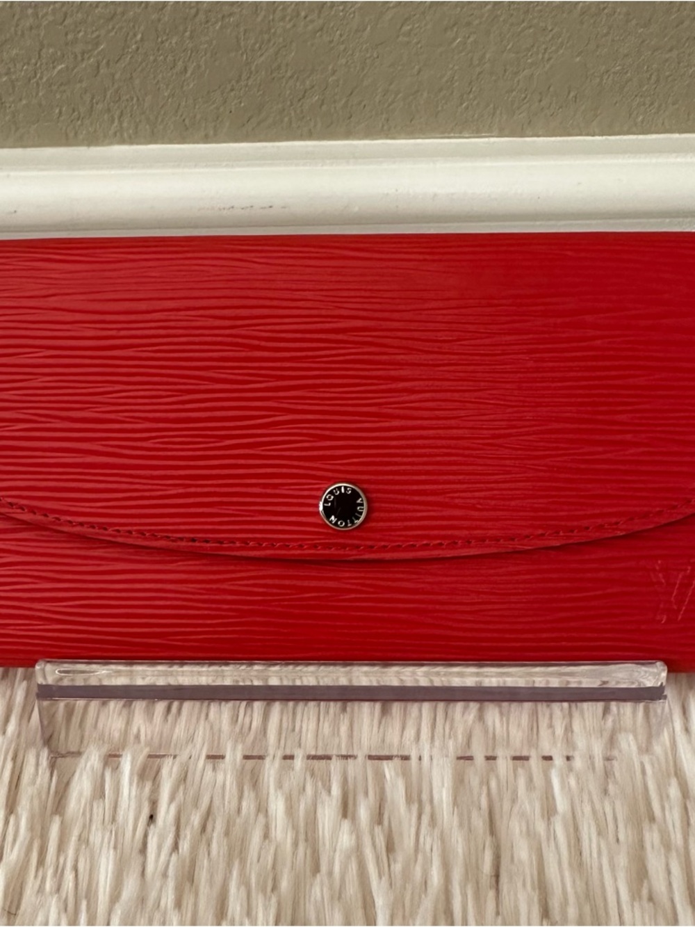 Louis Vuitton Red Epi Emilie Wallet with Silver Hardware